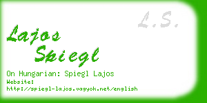 lajos spiegl business card